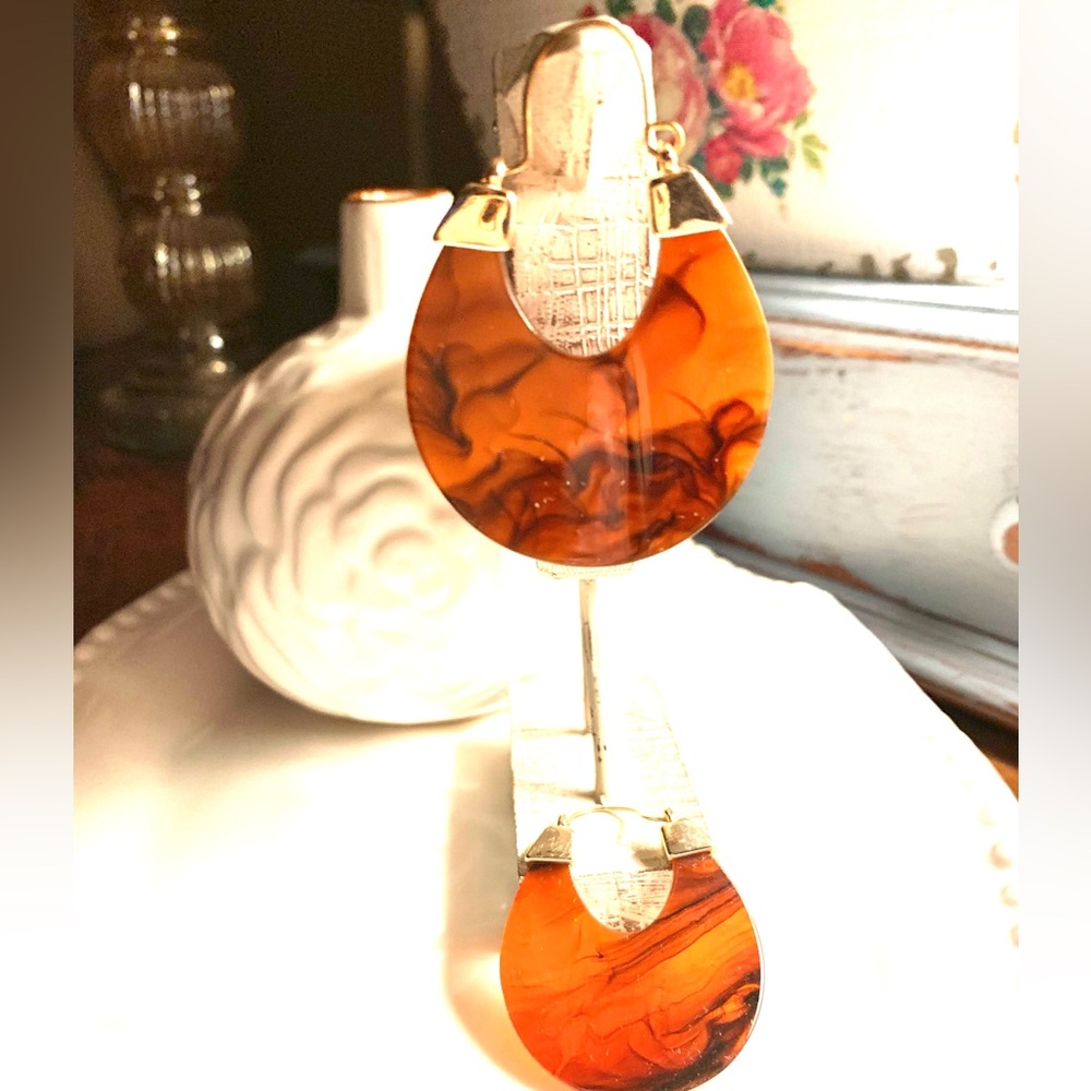Elegant Amber Drop Earrings